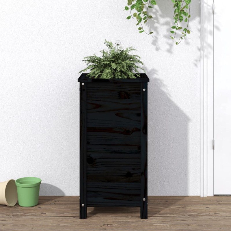 vidaXL Pflanzkübel Schwarz 40x40x78 cm Massivholz Kiefer vidaXL Pflanzkübel Schwarz 40x40x78 cm Massivholz Kiefer