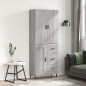 vidaXL Highboard Grau Sonoma 69,5x34x180 cm Holzwerkstoff vidaXL Highboard Grau Sonoma 69,5x34x180 cm Holzwerkstoff
