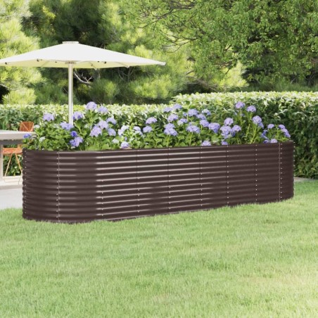 vidaXL Hochbeet Pulverbeschichteter Stahl 322x100x68 cm Braun