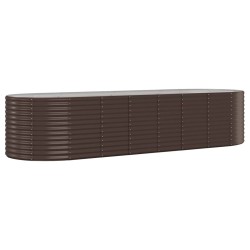 vidaXL Hochbeet Pulverbeschichteter Stahl 322x100x68 cm Braun