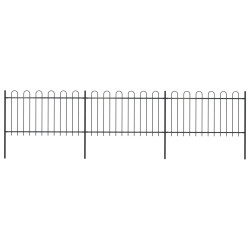vidaXL Gartenzaun mit Bügel-Design Stahl 5,1 x 1 m Schwarz