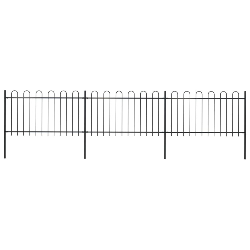 vidaXL Gartenzaun mit Bügel-Design Stahl 5,1 x 1 m Schwarz vidaXL Gartenzaun mit Bügel-Design Stahl 5,1 x 1 m Schwarz