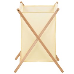 vidaXL Wäschekorb Zedernholz und Stoff Beige 42x41x64 cm