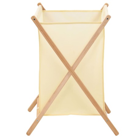 vidaXL Wäschekorb Zedernholz und Stoff Beige 42x41x64 cm