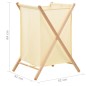 vidaXL Wäschekorb Zedernholz und Stoff Beige 42x41x64 cm vidaXL Wäschekorb Zedernholz und Stoff Beige 42x41x64 cm