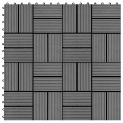 22 Stk. Terrassenfliesen 30 x 30 cm 2 qm WPC Grau