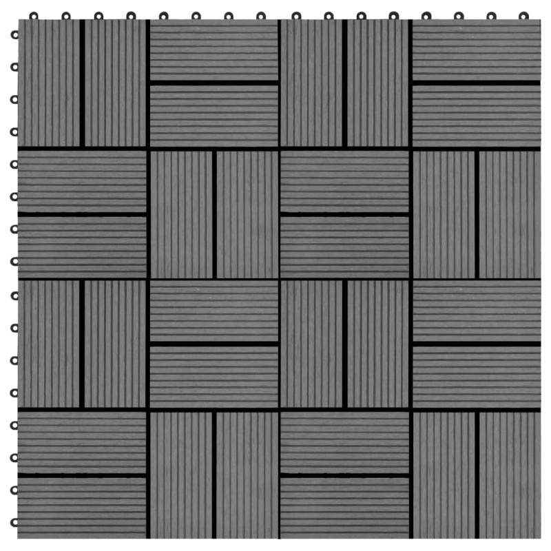 22 Stk. Terrassenfliesen 30 x 30 cm 2 qm WPC Grau 22 Stk. Terrassenfliesen 30 x 30 cm 2 qm WPC Grau