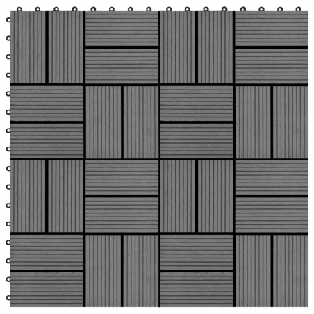 22 Stk. Terrassenfliesen 30 x 30 cm 2 qm WPC Grau