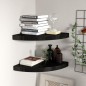 vidaXL Eck-Schweberegale 2 Stk. Schwarz 35x35x3,8 cm MDF vidaXL Eck-Schweberegale 2 Stk. Schwarz 35x35x3,8 cm MDF