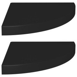 vidaXL Eck-Schweberegale 2 Stk. Schwarz 35x35x3,8 cm MDF
