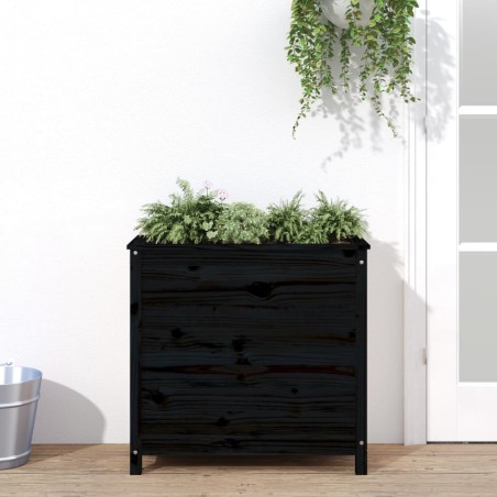 vidaXL Pflanzkübel Schwarz 82,5x40x78 cm Massivholz Kiefer