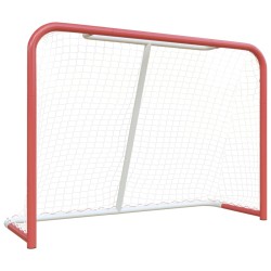 vidaXL Hockeytor mit Netz Rot & Weiß 153x60x118 cm Stahl & Polyester 