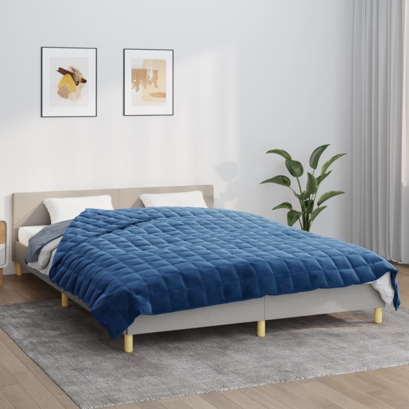 vidaXL Gewichtsdecke Blau 200x225 cm 13 kg Stoff vidaXL Gewichtsdecke Blau 200x225 cm 13 kg Stoff