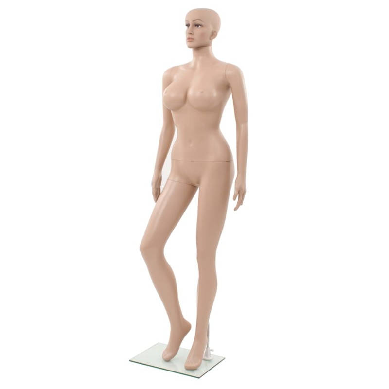 vidaXL Sexy Weibliche Schaufensterpuppe mit Glassockel Beige 180 cm vidaXL Sexy Weibliche Schaufensterpuppe mit Glassockel Beige 180 cm