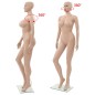 vidaXL Sexy Weibliche Schaufensterpuppe mit Glassockel Beige 180 cm vidaXL Sexy Weibliche Schaufensterpuppe mit Glassockel Beige 180 cm