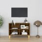 vidaXL TV-Schrank mit Massivholz-Beinen Braun Eiche-Optik 69,5x30x50cm vidaXL TV-Schrank mit Massivholz-Beinen Braun Eiche-Optik 69,5x30x50cm