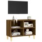 vidaXL TV-Schrank mit Massivholz-Beinen Braun Eiche-Optik 69,5x30x50cm vidaXL TV-Schrank mit Massivholz-Beinen Braun Eiche-Optik 69,5x30x50cm
