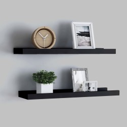 vidaXL Bilderleisten 2 Stk. Schwarz 40x9x3 cm MDF 