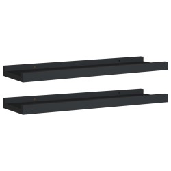 vidaXL Bilderleisten 2 Stk. Schwarz 40x9x3 cm MDF 