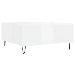 vidaXL Couchtisch Hochglanz-Weiß 80x80x36,5 cm Holzwerkstoff