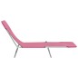 vidaXL Klappbare Sonnenliegen 2 Stk. Stahl und Stoff Rosa vidaXL Klappbare Sonnenliegen 2 Stk. Stahl und Stoff Rosa