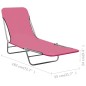 vidaXL Klappbare Sonnenliegen 2 Stk. Stahl und Stoff Rosa vidaXL Klappbare Sonnenliegen 2 Stk. Stahl und Stoff Rosa