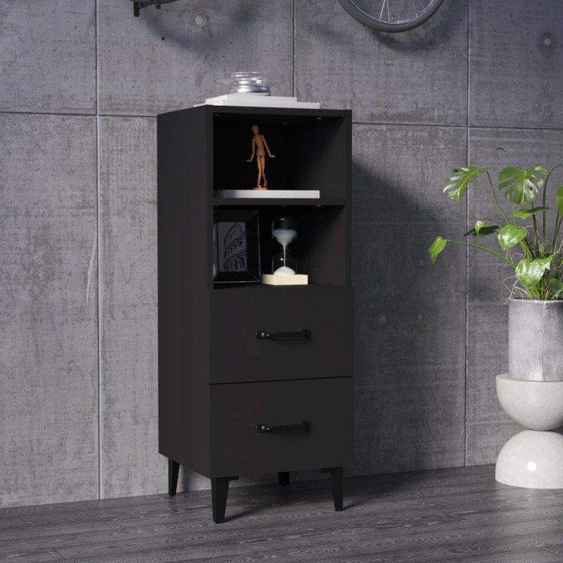 vidaXL Sideboard Schwarz 34,5x34x90 cm Holzwerkstoff vidaXL Sideboard Schwarz 34,5x34x90 cm Holzwerkstoff
