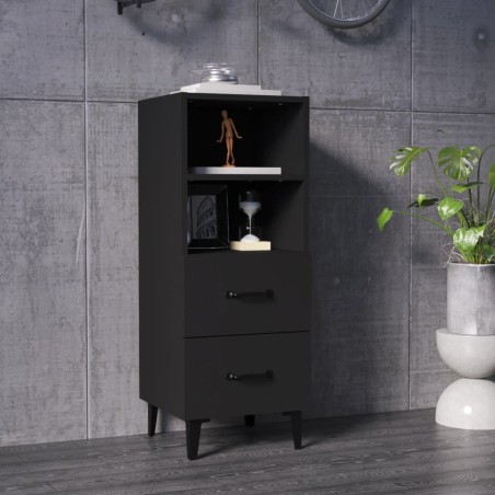 vidaXL Sideboard Schwarz 34,5x34x90 cm Holzwerkstoff