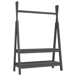 vidaXL Kleiderständer Grau 100x45,5x150 cm Massivholz Kiefer