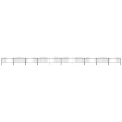 Gartenzaun mit Speerspitzen Stahl (0,5 - 0,75) x 17 m Schwarz