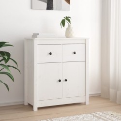 vidaXL Sideboard Weiß 70x35x80 cm Massivholz Kiefer