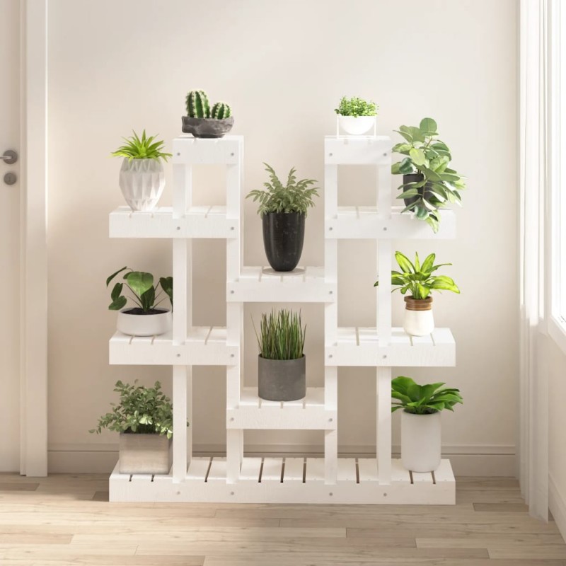 vidaXL Pflanzenständer Weiß 104,5x25x109,5 cm Massivholz Kiefer vidaXL Pflanzenständer Weiß 104,5x25x109,5 cm Massivholz Kiefer