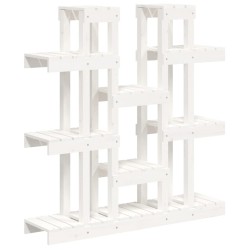 vidaXL Pflanzenständer Weiß 104,5x25x109,5 cm Massivholz Kiefer