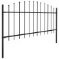 Gartenzaun mit Speerspitzen Stahl (0,5 - 0,75) x 17 m Schwarz Gartenzaun mit Speerspitzen Stahl (0,5 - 0,75) x 17 m Schwarz