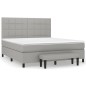 vidaXL Boxspringbett mit Matratze Hellgrau 180x200 cm Stoff vidaXL Boxspringbett mit Matratze Hellgrau 180x200 cm Stoff
