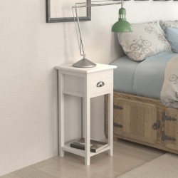 vidaXL Nachttisch mit 1 Schublade Weiß 