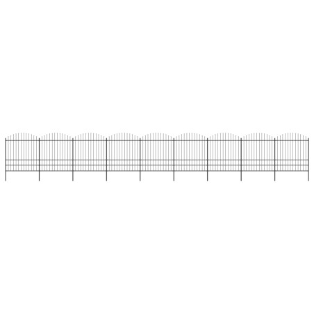 vidaXL Gartenzaun mit Speerspitzen Stahl (1,75 - 2) x 15,3 m Schwarz