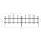 Gartenzaun mit Speerspitzen Stahl (0,75 - 1) x 3,4 m Schwarz Gartenzaun mit Speerspitzen Stahl (0,75 - 1) x 3,4 m Schwarz