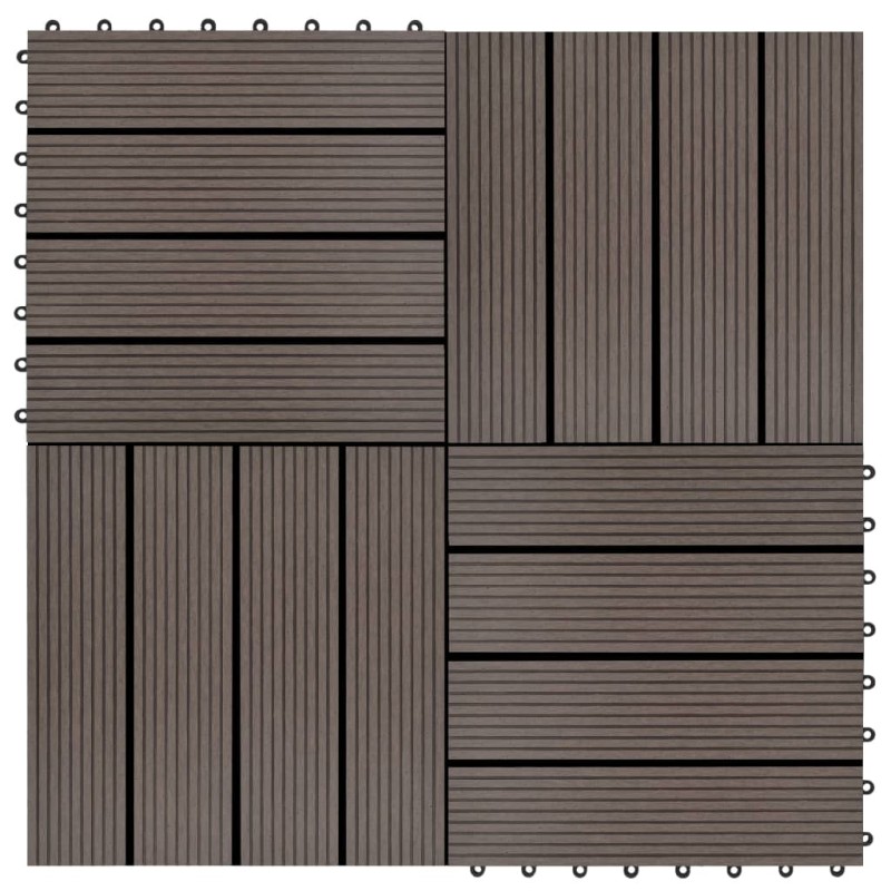 22 Stk. Terrassenfliesen 30 x 30 cm 2 qm WPC Dunkelbraun 22 Stk. Terrassenfliesen 30 x 30 cm 2 qm WPC Dunkelbraun