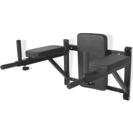 vidaXL Fitness-Dipstation zur Wandmontage Schwarz    