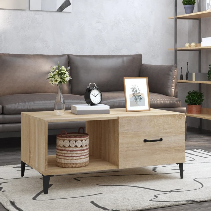 vidaXL Couchtisch Sonoma-Eiche 90x50x40 cm Holzwerkstoff vidaXL Couchtisch Sonoma-Eiche 90x50x40 cm Holzwerkstoff
