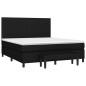 vidaXL Boxspringbett mit Matratze Schwarz 180x200 cm Stoff vidaXL Boxspringbett mit Matratze Schwarz 180x200 cm Stoff