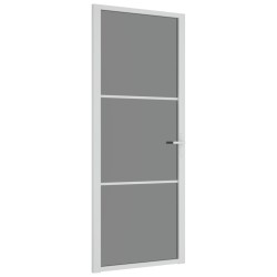 vidaXL Innentür 83x201,5 cm Weiß ESG-Glas und Aluminium