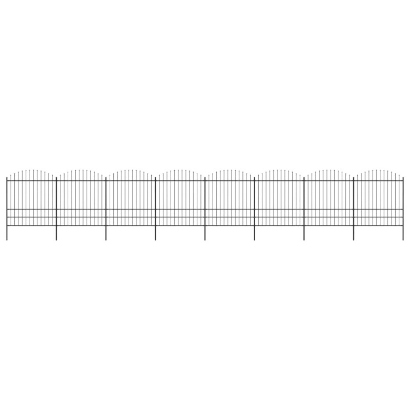 Gartenzaun mit Speerspitzen Stahl (1,75 - 2) x 13,6 m Schwarz Gartenzaun mit Speerspitzen Stahl (1,75 - 2) x 13,6 m Schwarz