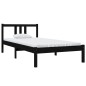 vidaXL Massivholzbett Schwarz 90x190 cm vidaXL Massivholzbett Schwarz 90x190 cm