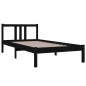 vidaXL Massivholzbett Schwarz 90x190 cm vidaXL Massivholzbett Schwarz 90x190 cm