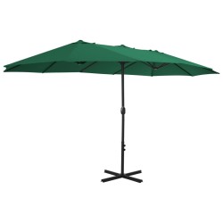 vidaXL Sonnenschirm mit Aluminium-Mast 460 x 270 cm Grün