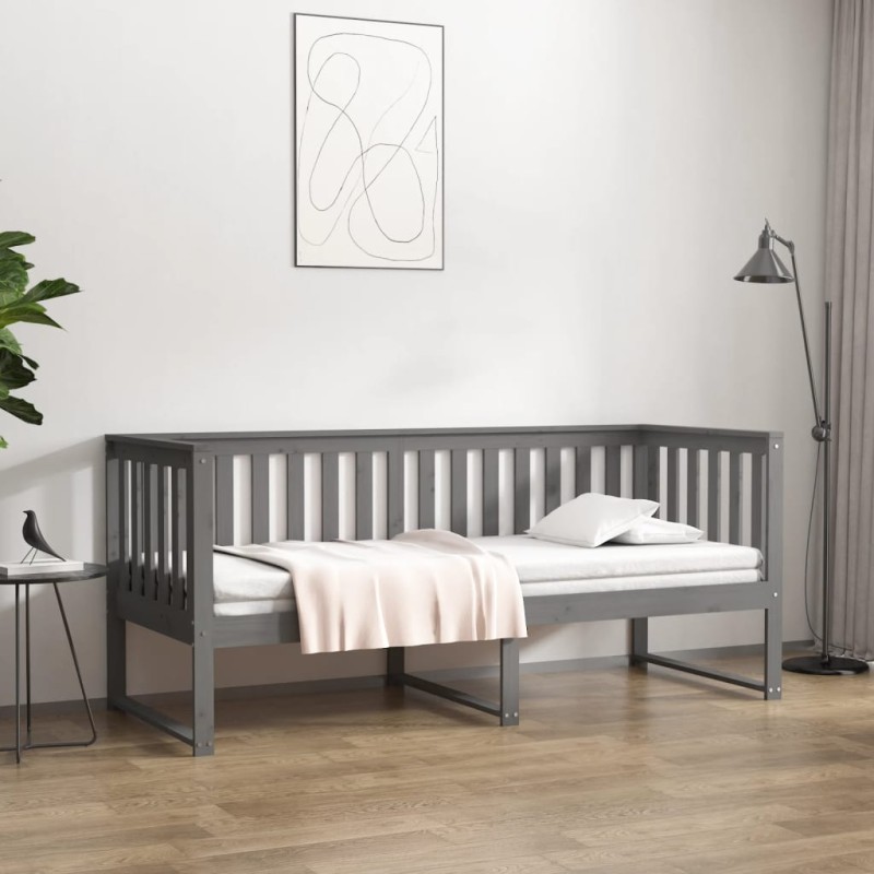 vidaXL Tagesbett Grau 80x200 cm Massivholz Kiefer vidaXL Tagesbett Grau 80x200 cm Massivholz Kiefer