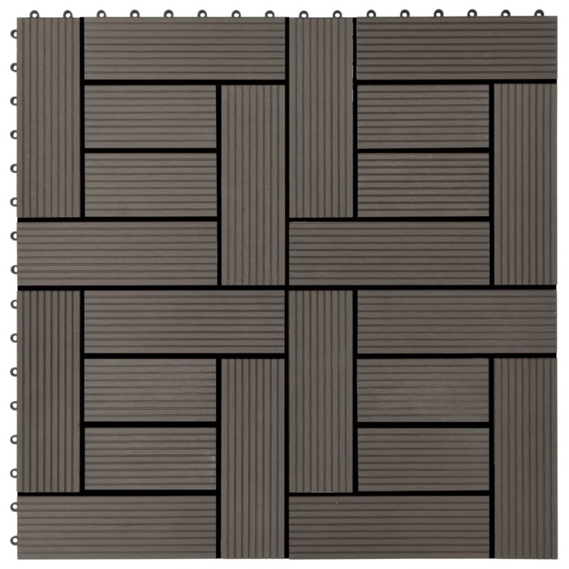 22 Stk. Terrassenfliesen 30 x 30 cm 2 qm WPC Dunkelbraun 22 Stk. Terrassenfliesen 30 x 30 cm 2 qm WPC Dunkelbraun