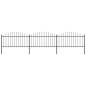 Gartenzaun mit Speerspitzen Stahl (1,25 - 1,5) x 5,1 m Schwarz Gartenzaun mit Speerspitzen Stahl (1,25 - 1,5) x 5,1 m Schwarz